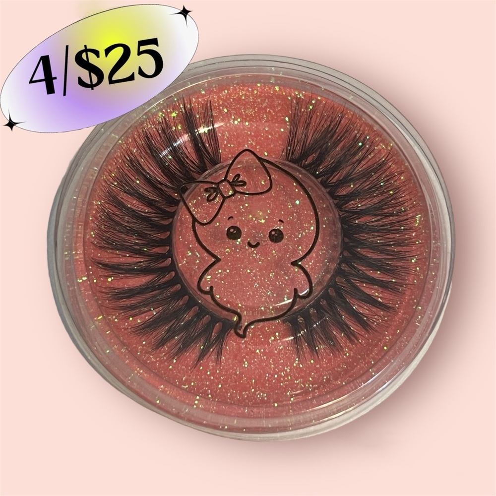 4/$25 “Ooh la lash” Mink Reuseable Makeup Strip Eyelashes